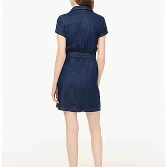 J. CREW 2024 Denim Utility Mini Dress Dark Indigo Sz 18 {A13} - Picture 3 of 8